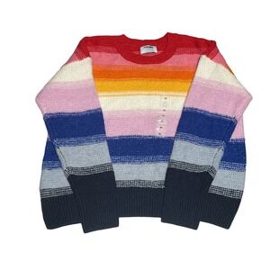 NWT, Old Navy Striped Crew Neck Sweater Multicolored Knit Long Sleeve Size M